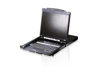 Консоль управления ATEN CL5808N-ATA-RG с KVM-переключателем, 8 портов VGA, PS/2-USB, Dual Rail, 19"